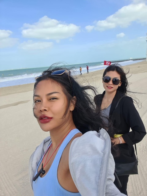 Another day on the beach with sis